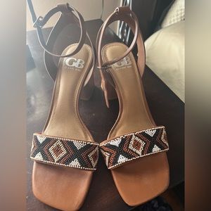 Gianni Bini Beaded Strap Sandals, Sz 7.5